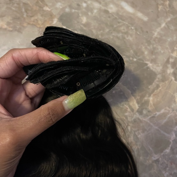 Top Quality Virgin Human Hair Body Wave clip ins hair 16'' - Picture 3 of 4